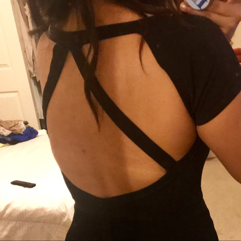 BEBE Backless dress with sparkles